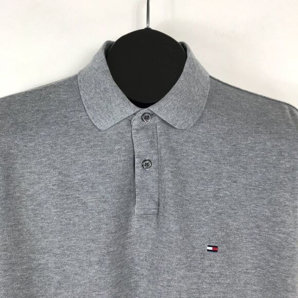 Tommy Hilfiger The 1985 Classic Fit Polo Shirt Men's Large Gray Casual Golf - Picture 2 of 11